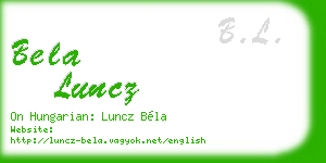 bela luncz business card