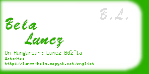 bela luncz business card